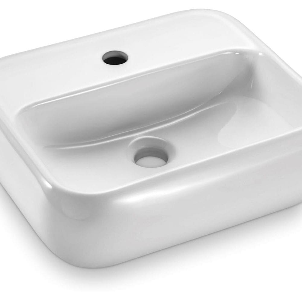 Cuba de Apoio Retangular com Mesa 43x38cm em Cerâmica Ica100 Icasa Branco