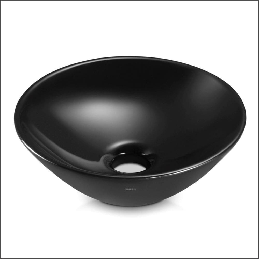 Cuba de Apoio Redonda 29cm em Cerâmica Ica1512 Icasa Preto