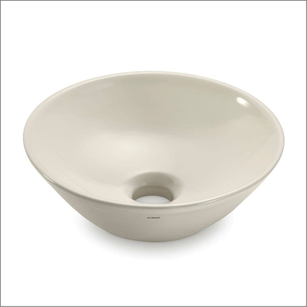 Cuba de Apoio Redonda 29cm em Cerâmica Ica1501 Icasa Palha