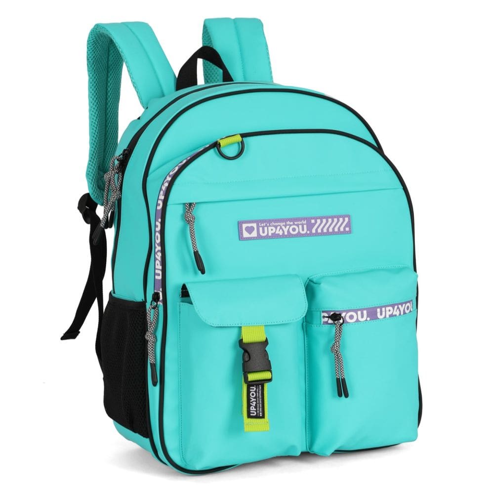 Mochila Feminino Juvenil Escola Emborrachada Turquesa Grande