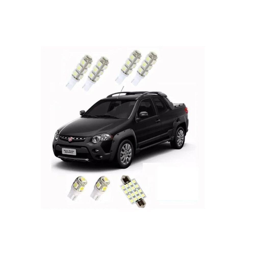 Kit Lampada Led Fiat Strada 2014 2015 2016 Super Branca