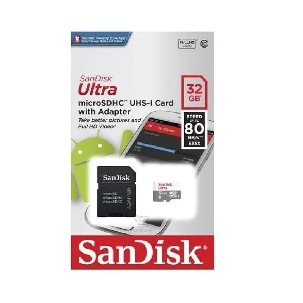 Cartão De Memória- Micro Sd 32Gb 80Mbs Sandisk