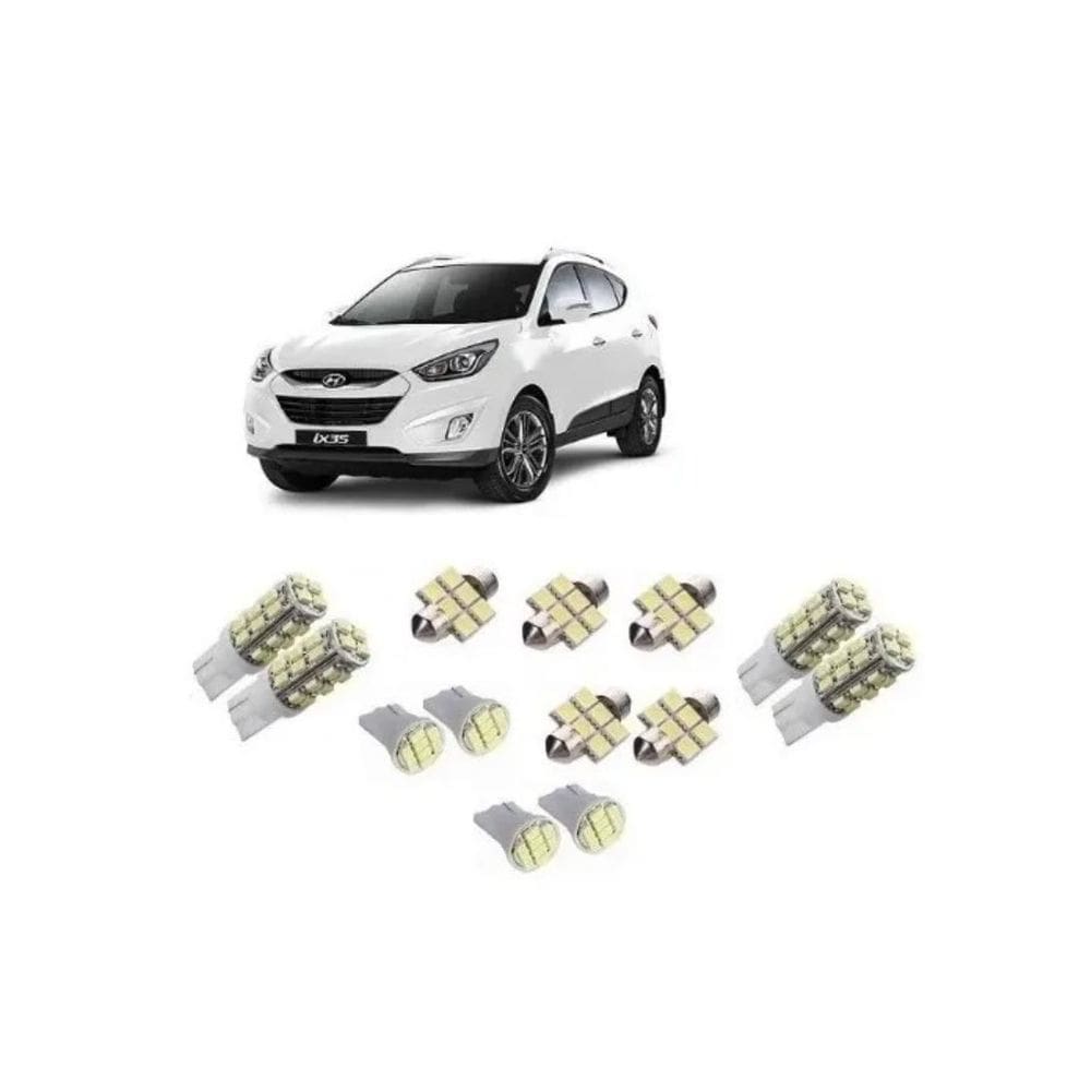 Kit 13 Lâmpadas Led SMD Hyundai Ix35 Blue Lion