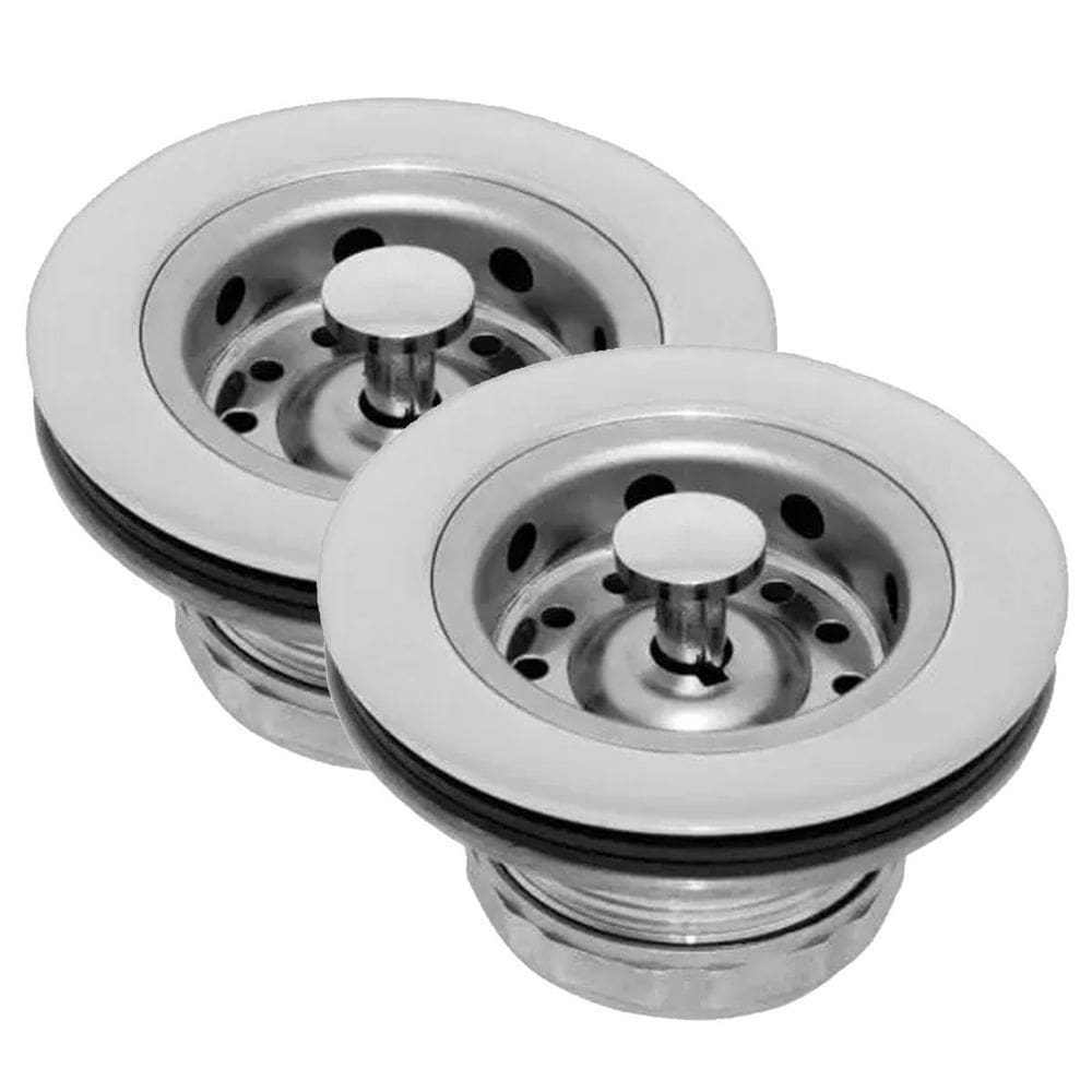 Kit 2 Válvula Americana Abs Escoamento Pia 3.1/2`` Central