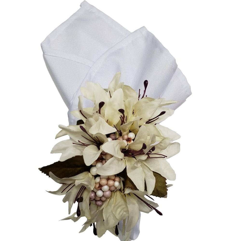 Kit 4 Porta Guardanapo Lírios Da Charlô Branco