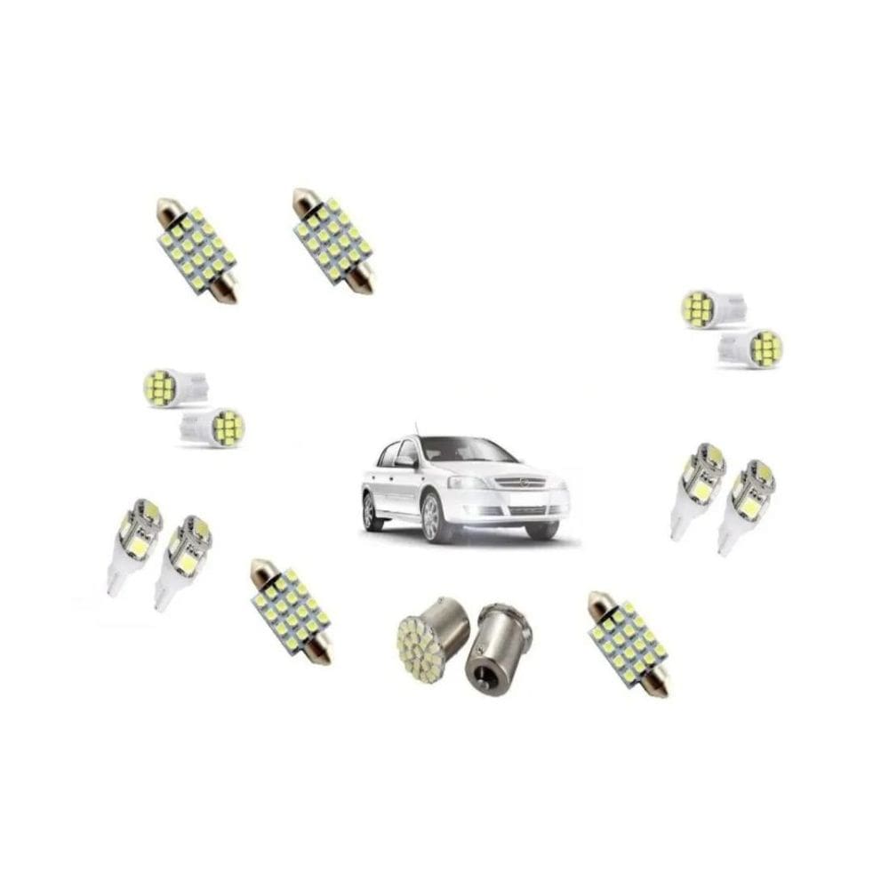 Kit Lampadas Super Branca + Led Astra Teto/Farol/Placa/Ré