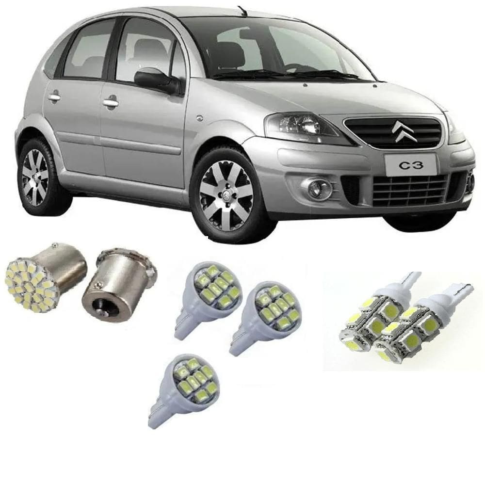 Kit De Lampada Led Citroen C3 Super Branca 2000 A 2010