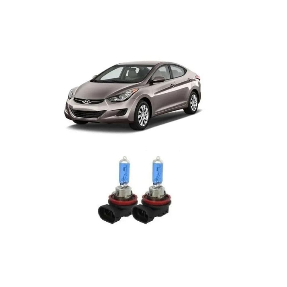 Kit 2 Lampadas Brancas Farol De Milha H8 Hyundai Elantra