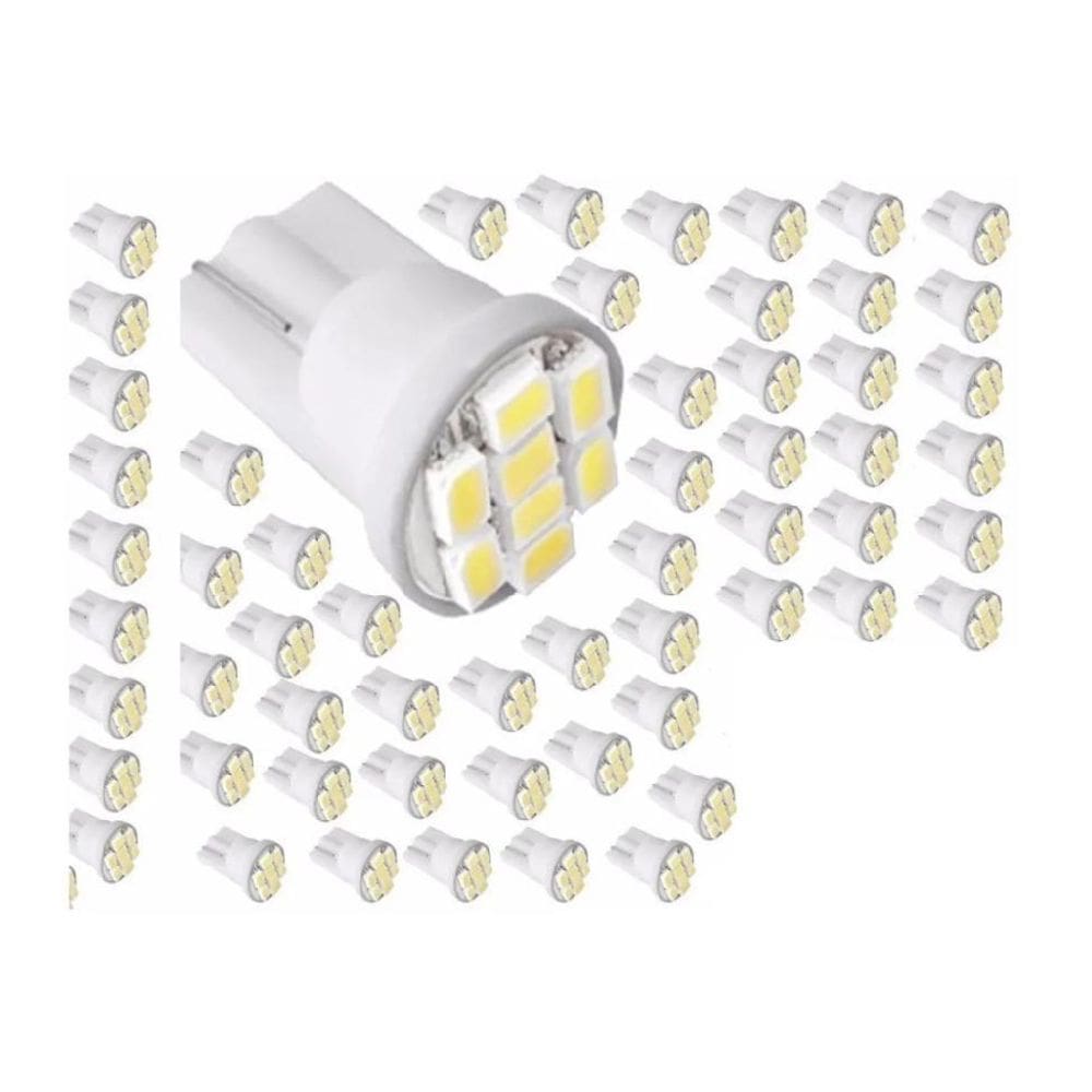 20 Lâmpadas - T10 8 Leds Smd Pingo Luz W5W 1026 Automoti