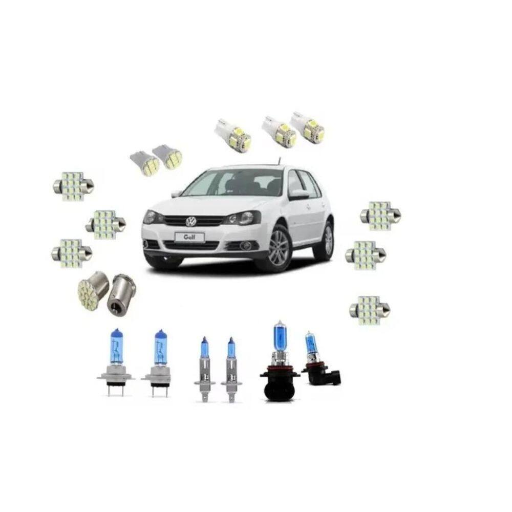 Golf 2011 À 2013 Farol Alto Baixo Milha Super Branca + Led