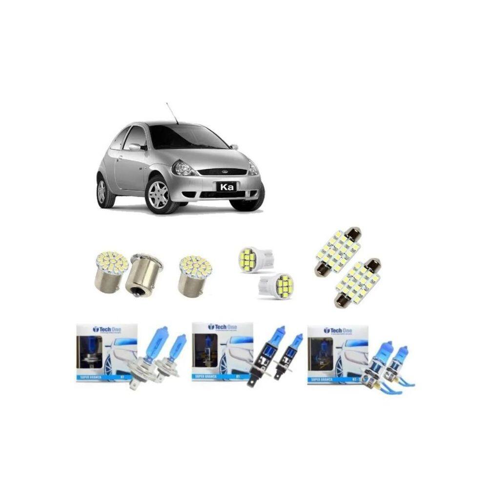 Kit Lâmpada Super Branca Ford Ka 97 98 99 00 A 07 Tipo Xenon