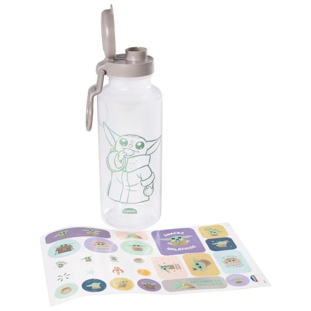 Garrafa Abre Fácil Star Wars 600Ml Com Adesivos - Plasútil