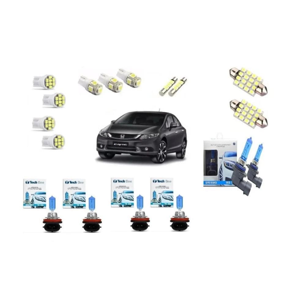 Kit Lampadas Led Super Branca Civic 2014 2015 2016 Farolete