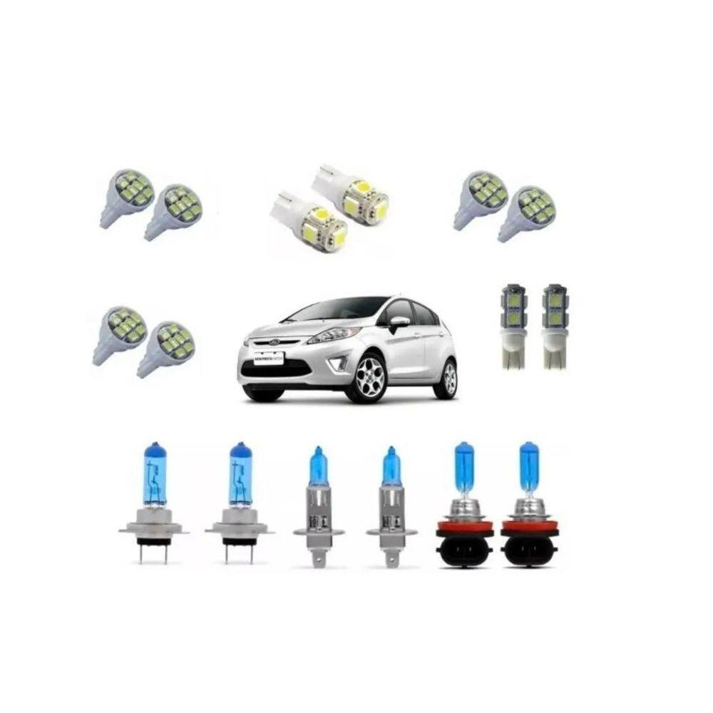 Farol Lampadas Led + Super Branca Ford New Fiesta 2018 2019