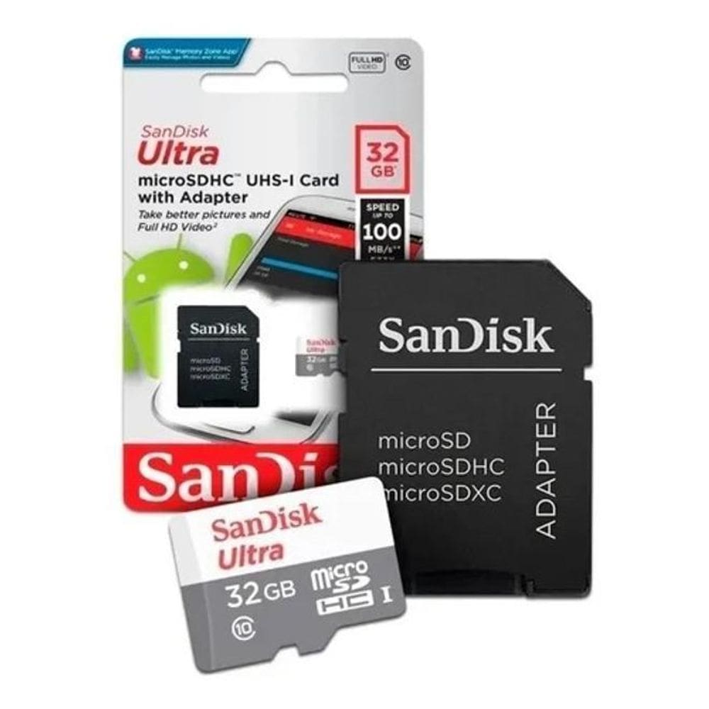 Cartão De Memória Sandisk Ultra 32Gb Classe 10 Microsdhc