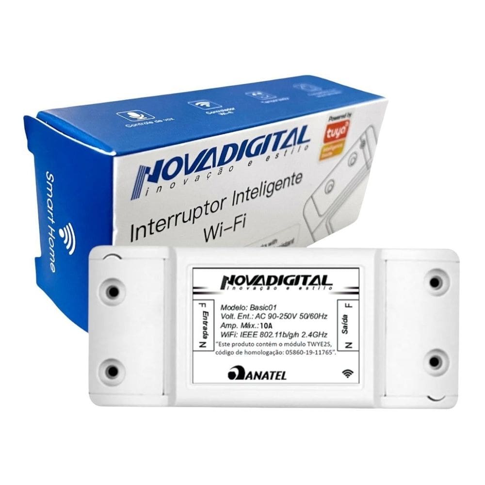 Interruptor Inteligente Nova Digital Automação Wi-fi Alexa Branco 127/220v