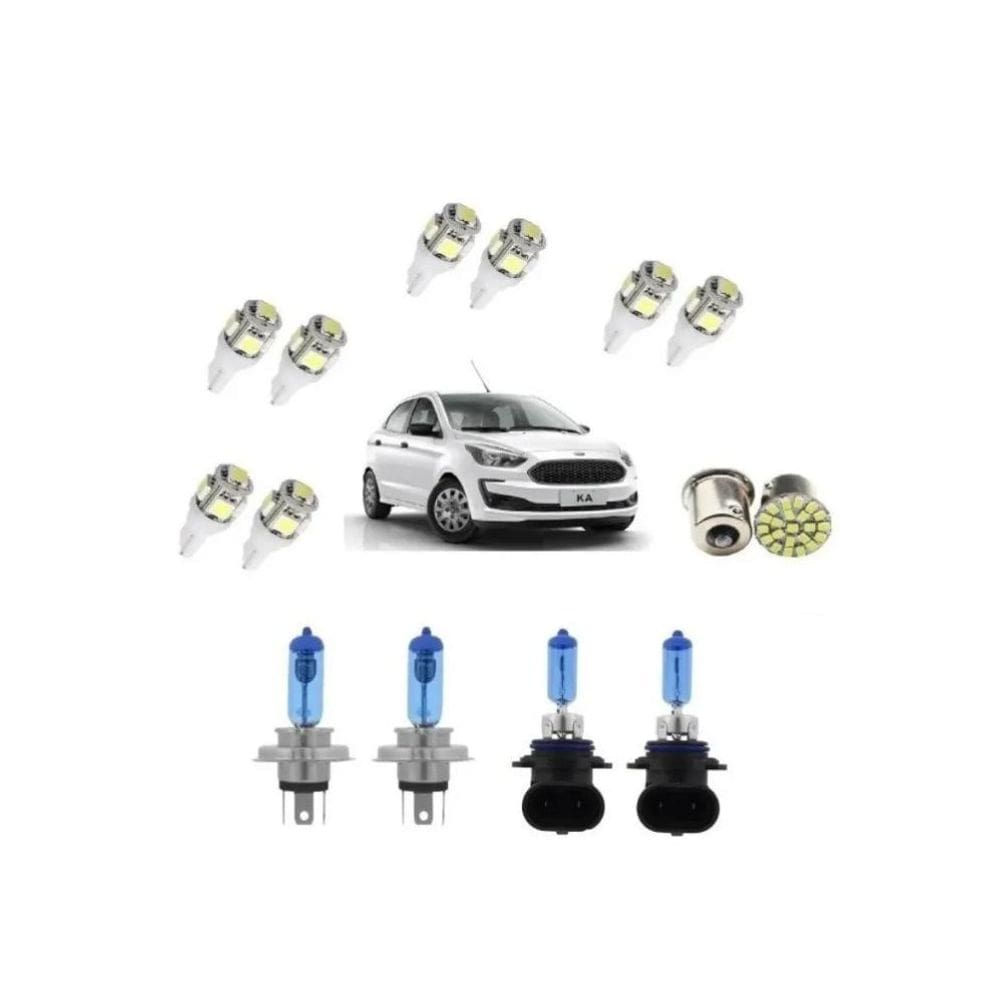 Kit Lampada Super Branca Novo Ford Ka 2015 2016 2017 + Leds