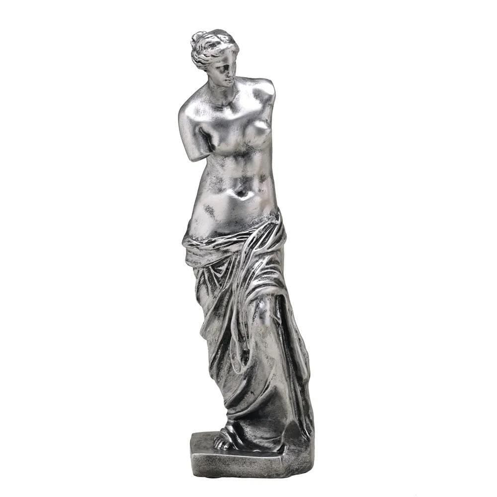Figura Decorativa Estatueta Vênus Milo Prata 29 X 8 X 8 Cm
