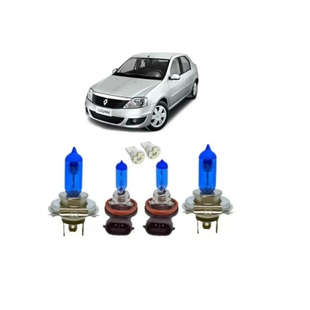 Kit Lâmpada Super Branca Renault Logan 2008 Á 2011