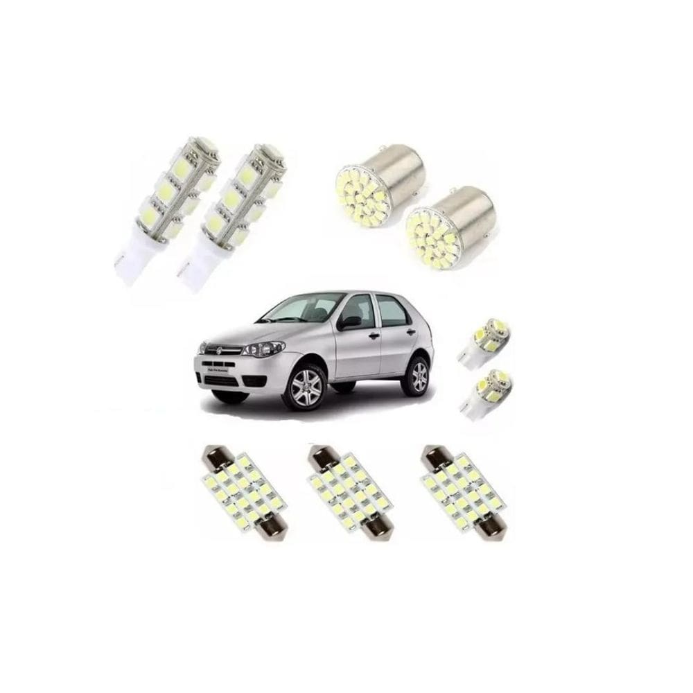 Kit Led Blue Lion Fiat Palio - Pingo, Teto, Placa, Ré