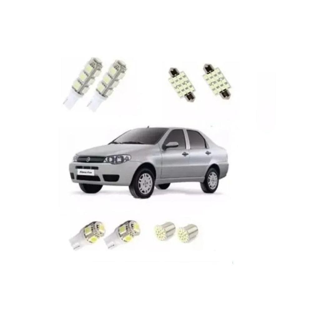 Kit Lâmpadas Led Siena G3 Teto Placa Ré Farolete Xenon Top