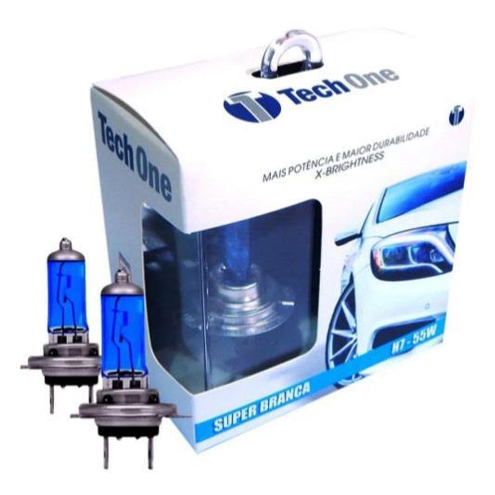 Kit 10 Lâmpada Super Branca H7 8500K 12V 55W Tech One