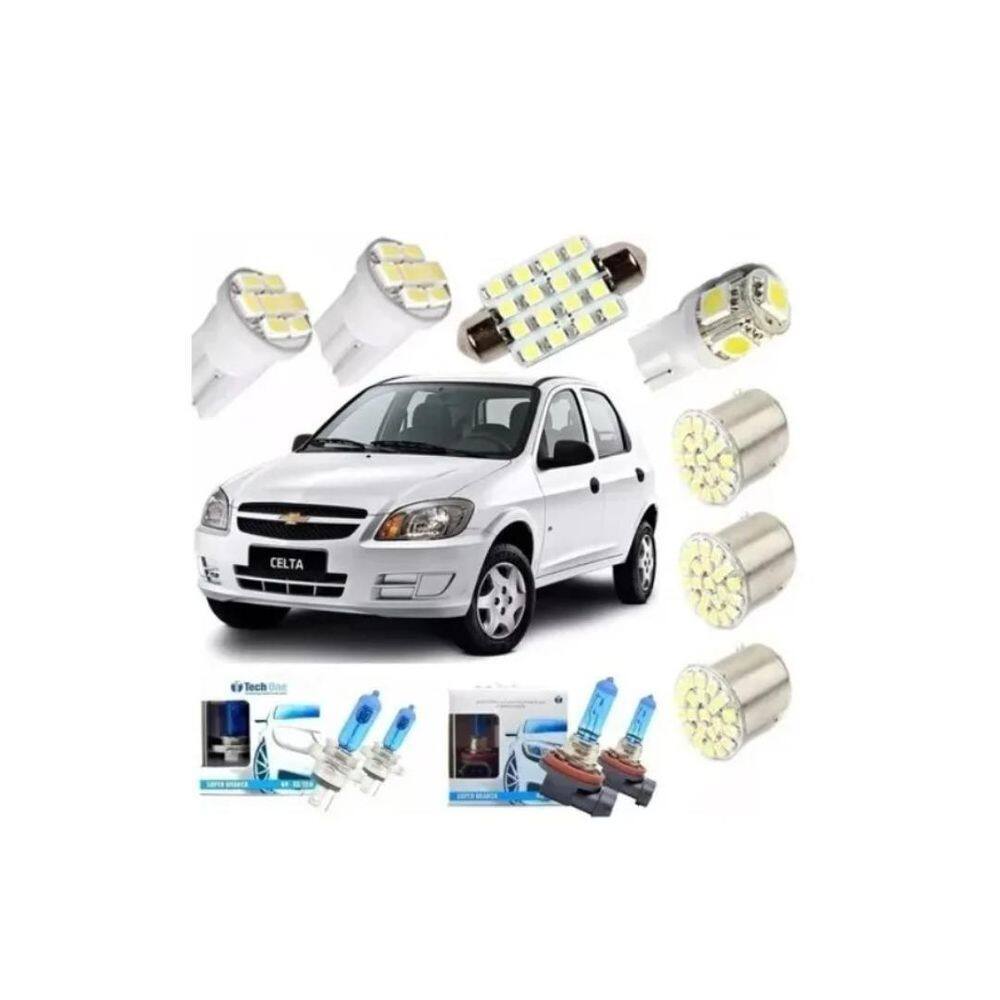 Kit Lampadas Led Celta + Super Branca 06/2017 Techone