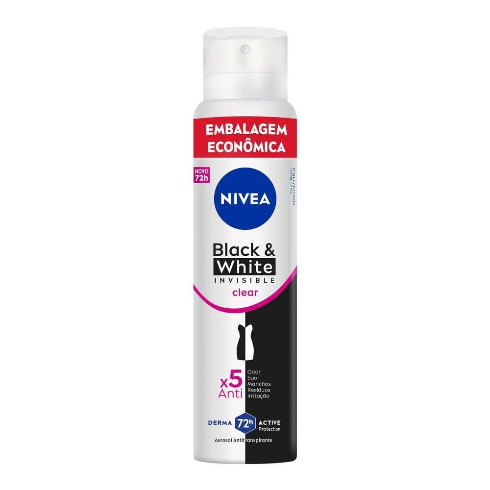 Desodorante Aerossol NIVEA Black & White INVISIBLE Clear 200ml