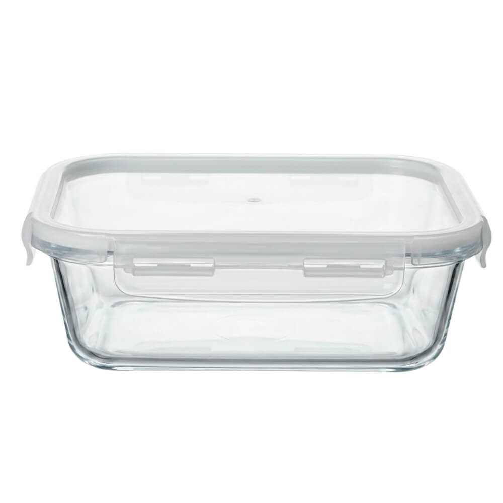Pote Hermético de Vidro Borossilicato com Travas Retangular 1040ml - Vista Home