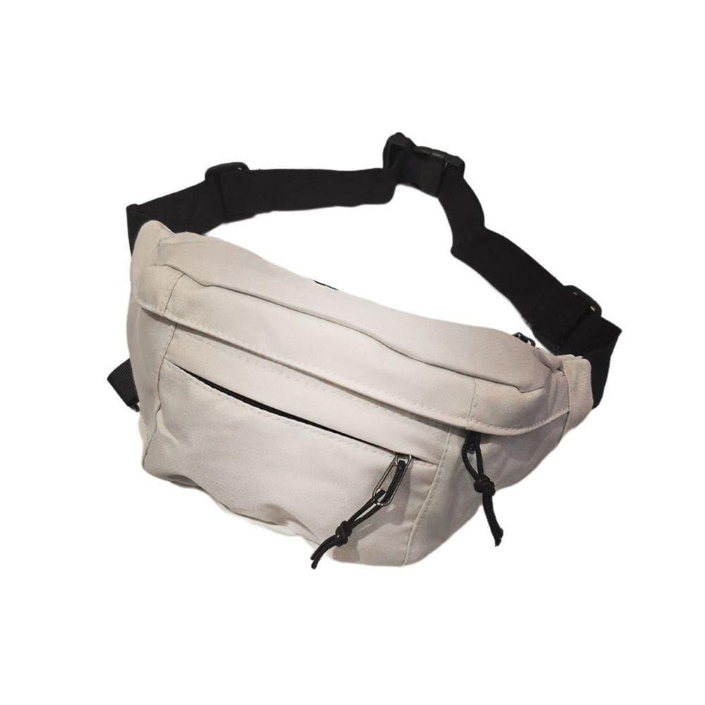 Pochete Bolsa Grande Transversal Ajustável Lisa Celular Dinheiro Branco