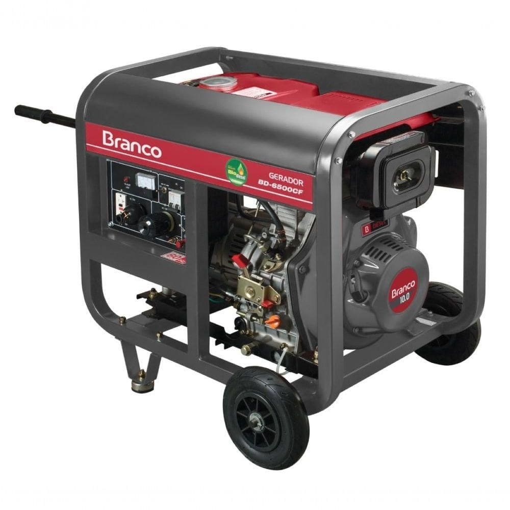 Gerador à Diesel 5,5kva Monofásico Partida Manual Bd6500 Branco
