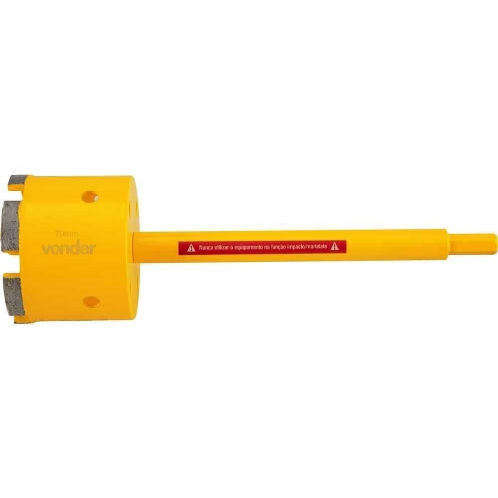 Serra Copo Diamantada 70mm Com Haste Para Alvenaria Vonder