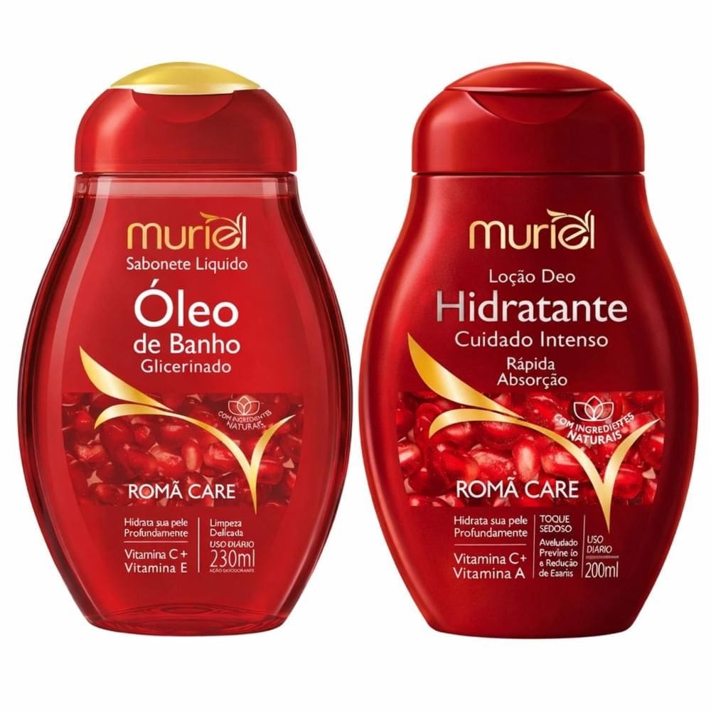 Kit Muriel Romã Care: 1 Sabonete Líquido 230ml e 1 Loção Hidratante 200ml