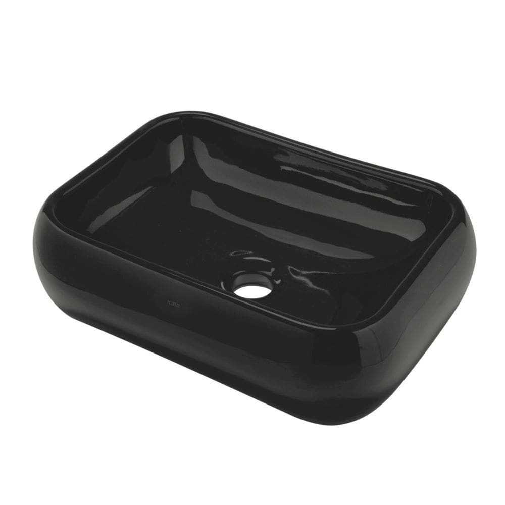 Cuba de Apoio Retangular 41x31cm em Cerâmica Ica812 Icasa Preto