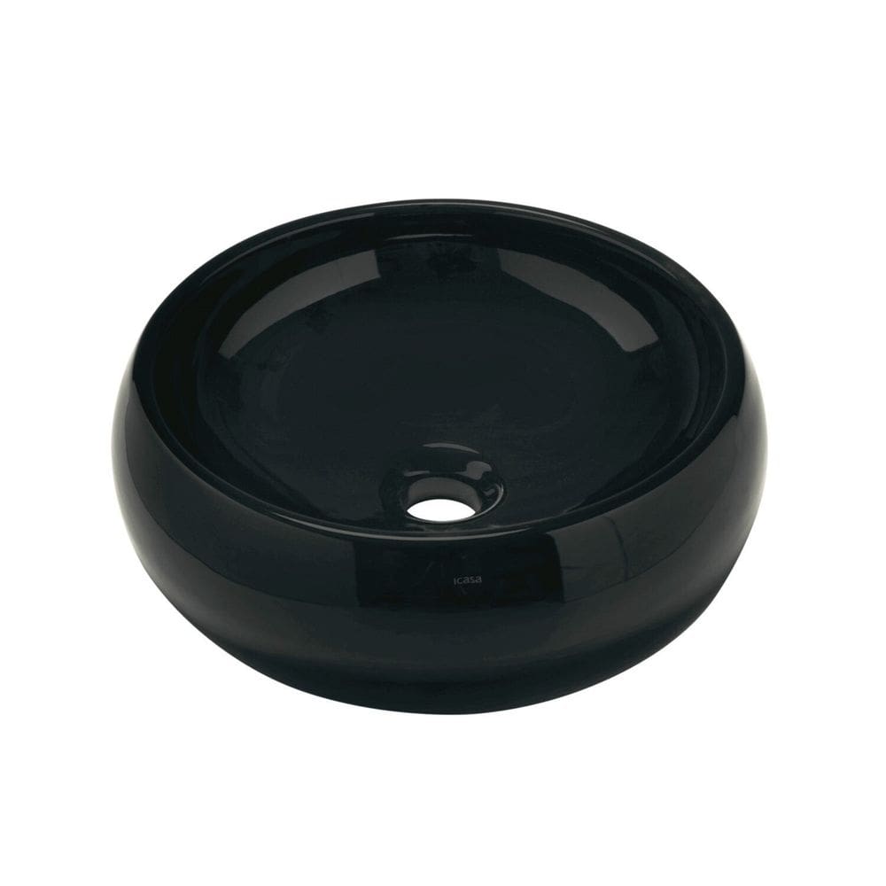 Cuba de Apoio Redonda 36cm em Cerâmica Ica612 Icasa Preto