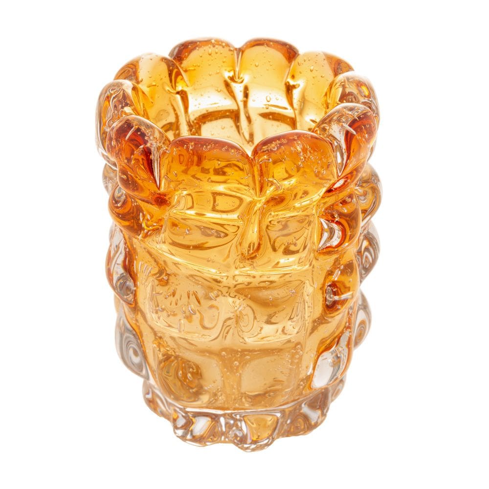 Vaso Decorativo de Vidro Murano Italy Âmbar 15x10cm Lyor