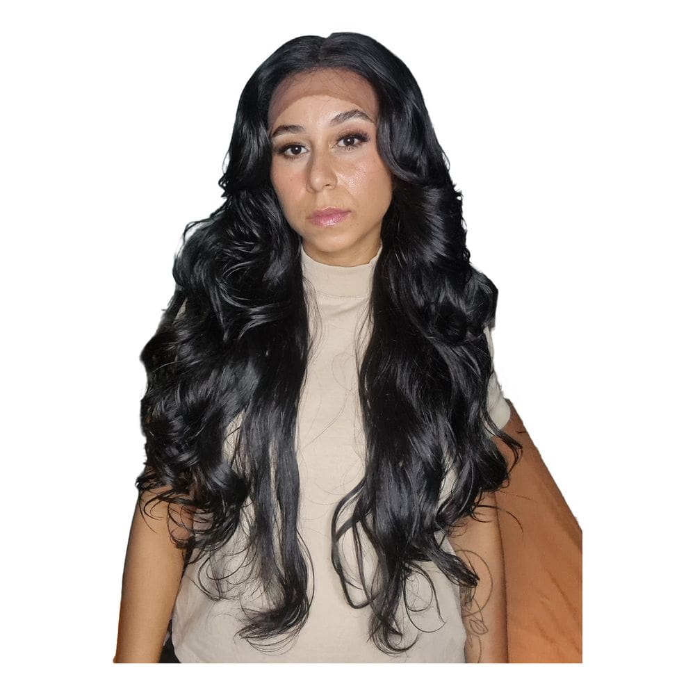 Peruca Lace Front Ondulada Repicada Longa Fibra Futura