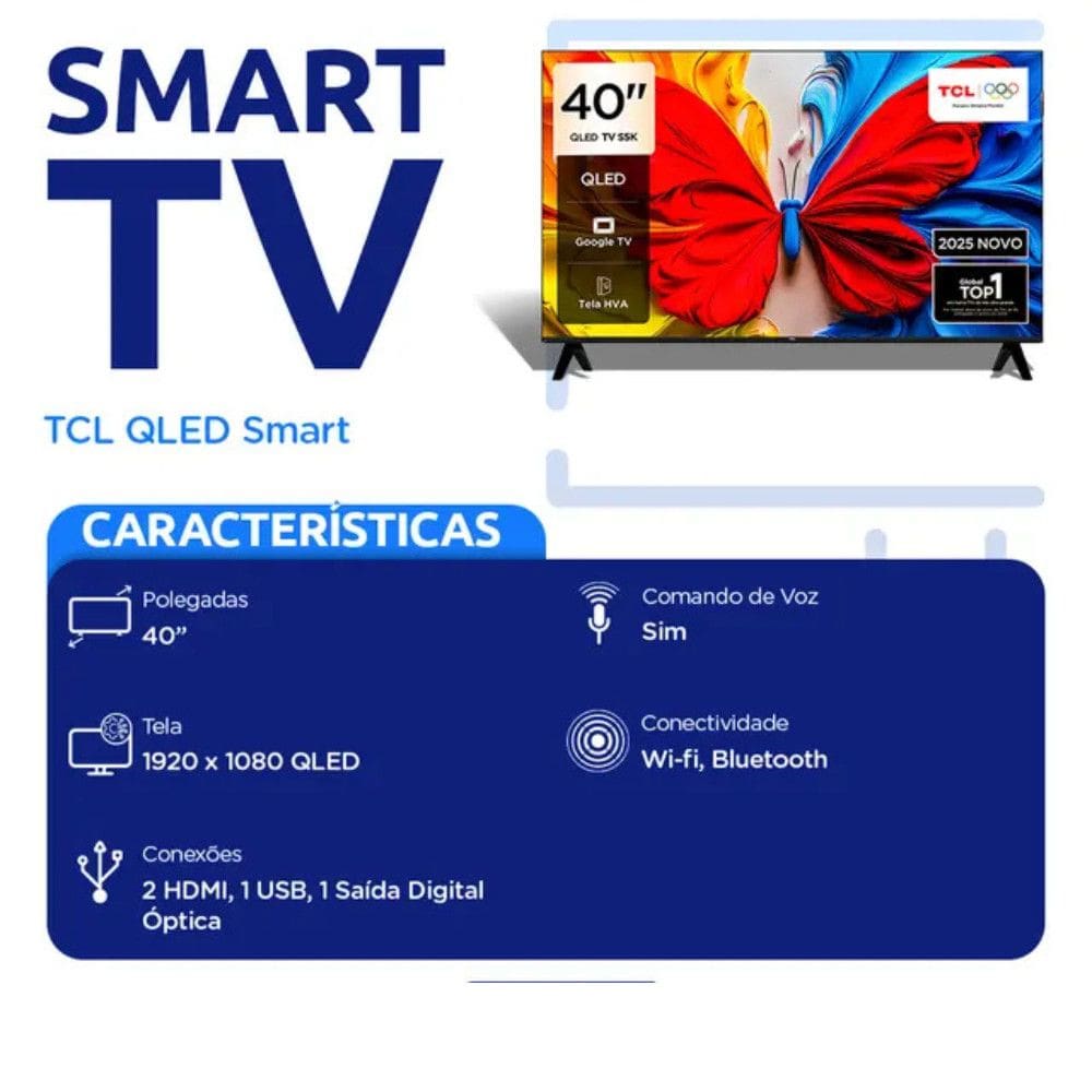 Smart TV QLED 40 Full HD | Casas Bahia