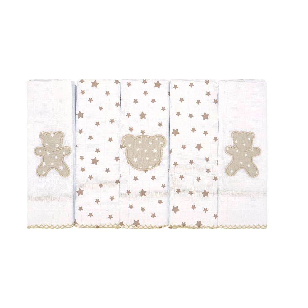 Pano de Boca para Bebê 5 Unidades 38cm x 40 cm Bublim