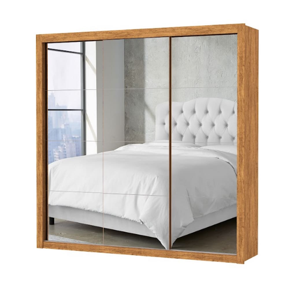 Guarda Roupa Clara Premium com Espelho Cinamomo - Carioca