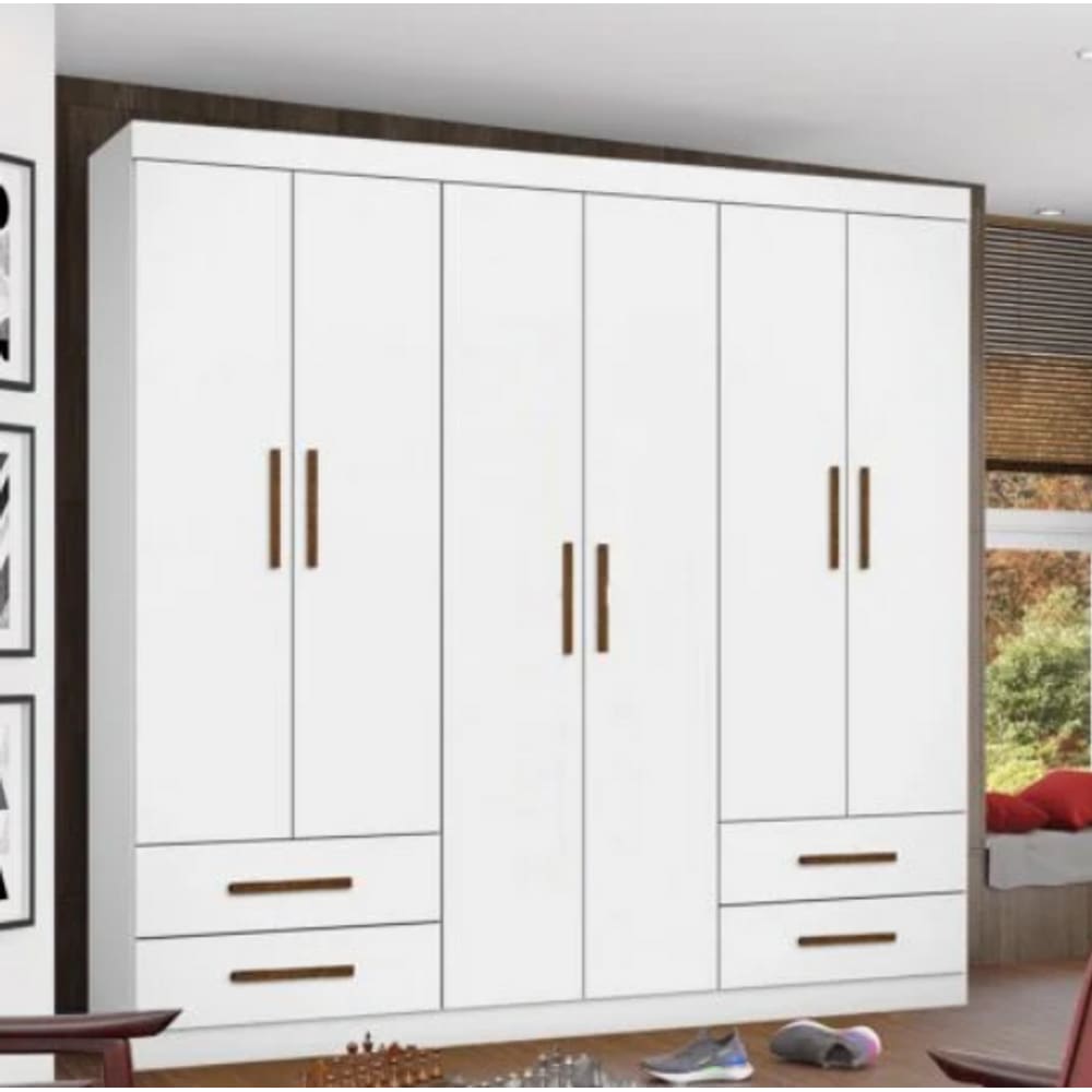 Guarda Roupa Hercúles 6 Pts Branco - Carioca Móveis