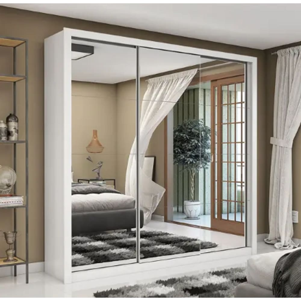 Guarda Roupa Clara Premium com Espelho Branco - Carioca