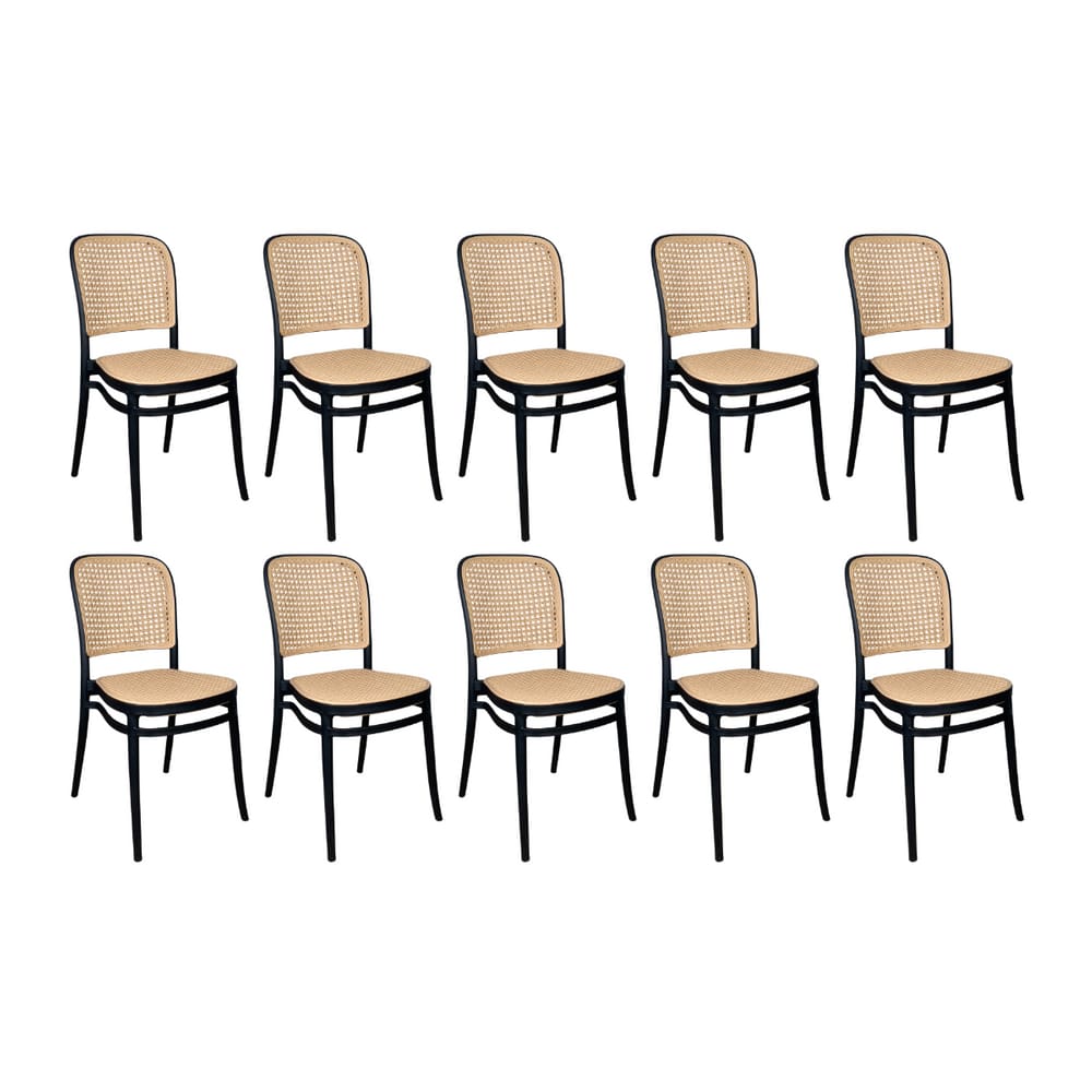 Kit 10 Cadeiras de Jantar Roma para Sala e Cozinha Preto