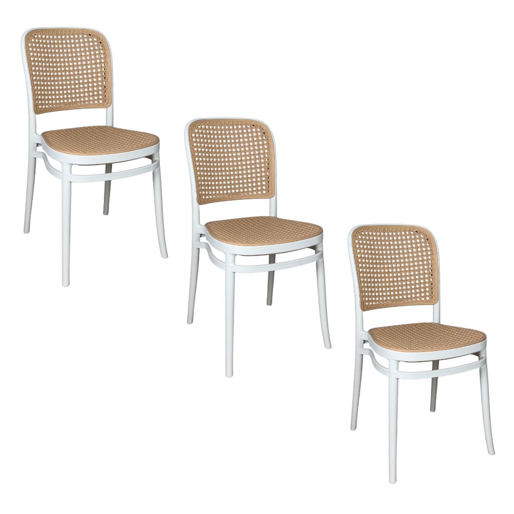 Kit 3 Cadeiras de Jantar Roma para Sala e Cozinha Branco