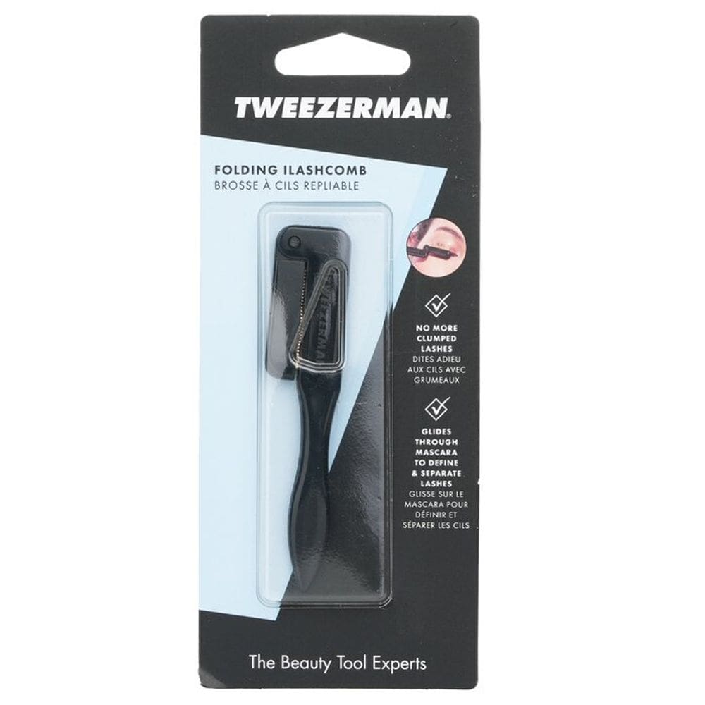 Pinça de pente de cílios dobrável com dentes de metal banhados a ouro