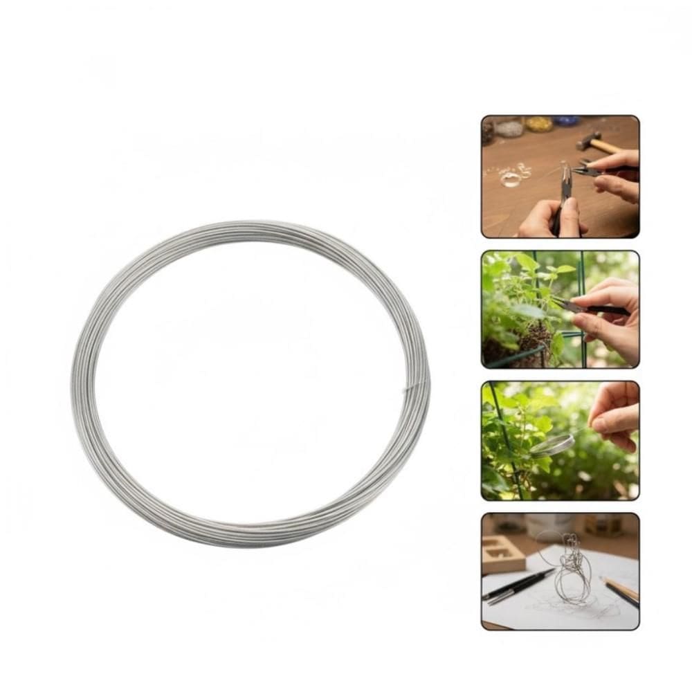 Rolo Arame Galvanizado N.22 Fio Cerca Liso Fino 1Kg 325M Zincado Bijuteria Artesanato Casa Flexivel