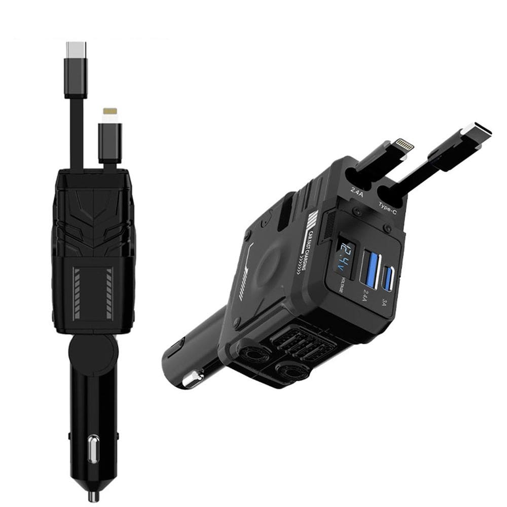 Carregador Automotivo Retratil Usb Turbo Carro Caminhao Carreta Perfil Tela Carga Rapida Celular Smartphone