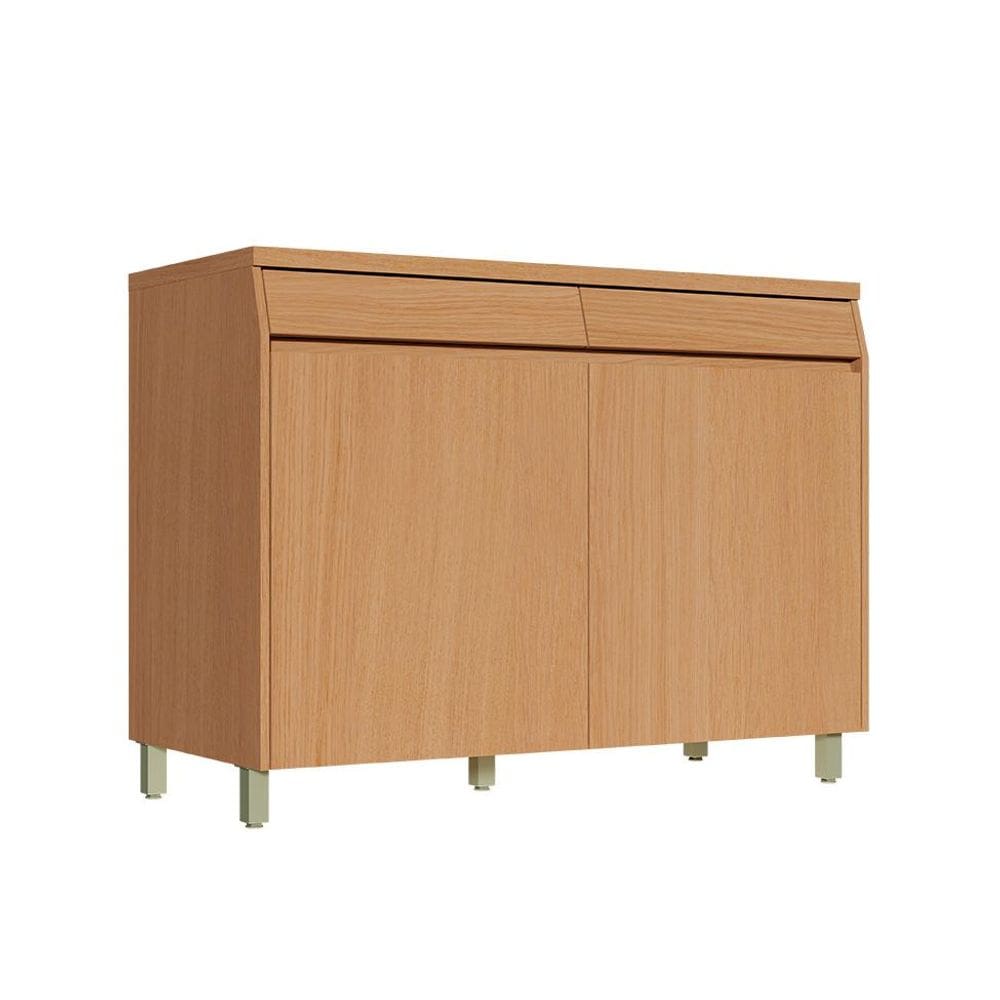 Balcão de Cozinha com Tampo Simone Mendes 100% MDF 2 Portas 2 Gavetas Carvalho