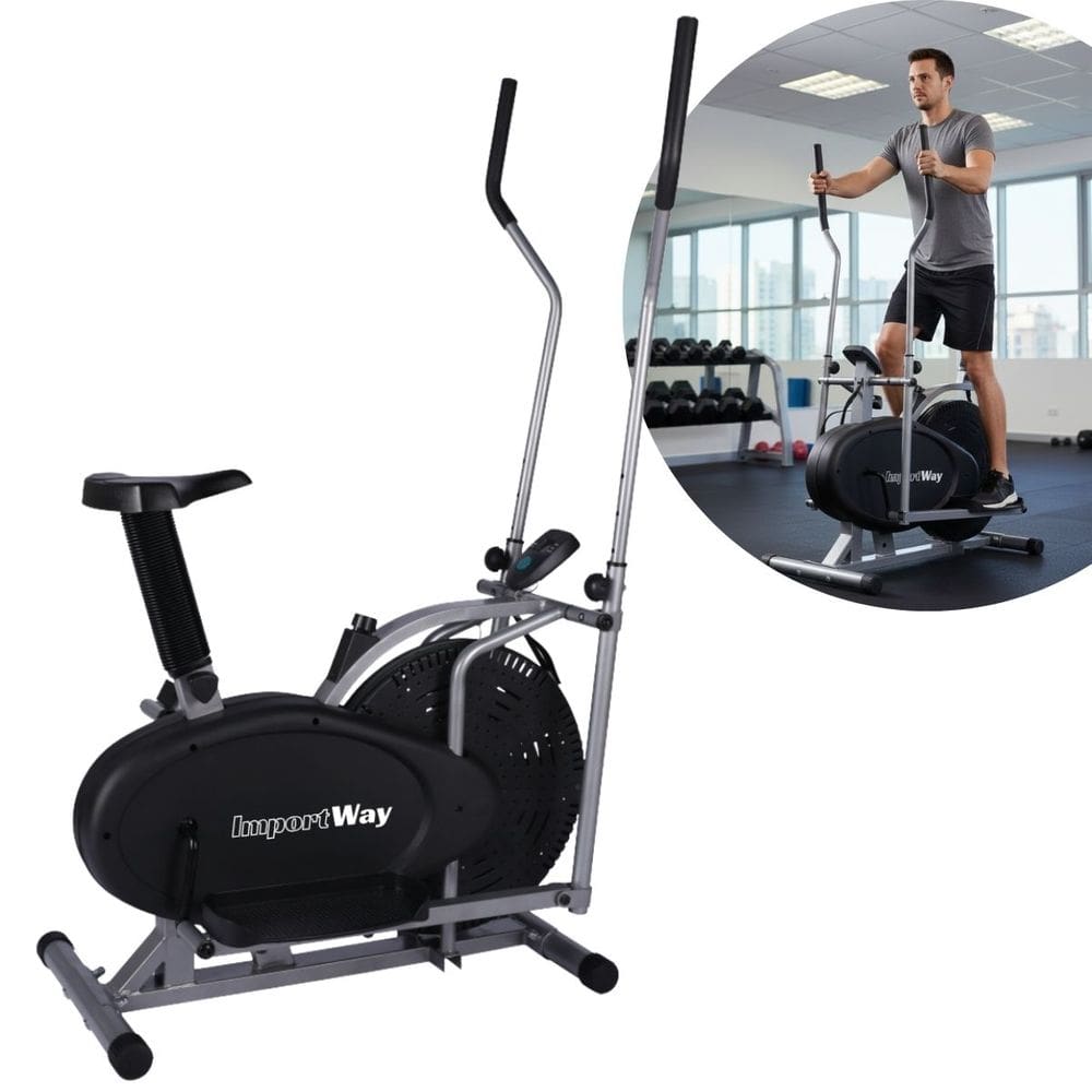 Elíptico e Bicicleta Ergométrica 2 em 1 Air Bike Residencial Importway Iwf019