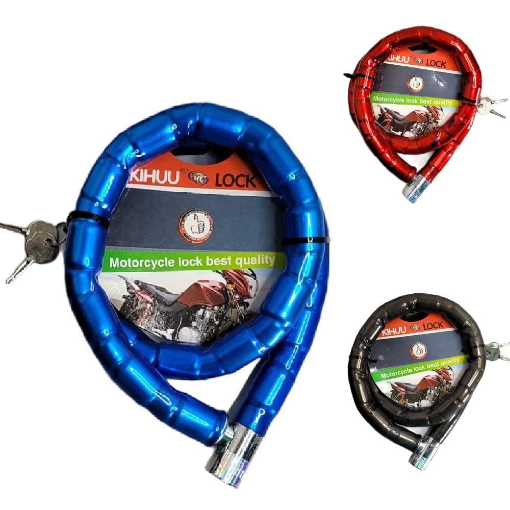 Corrente Reforcada Cadeado Tetra Trava Seguranca Anti Furto Moto Bike Estepe Portao Profissional 95Cm Fechadura Articula